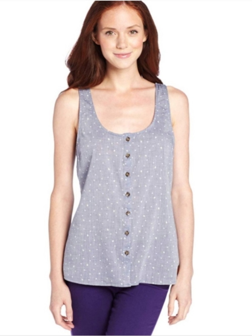 Volcom Gray Dot Racerback Tank Top - Picture 2 of 8